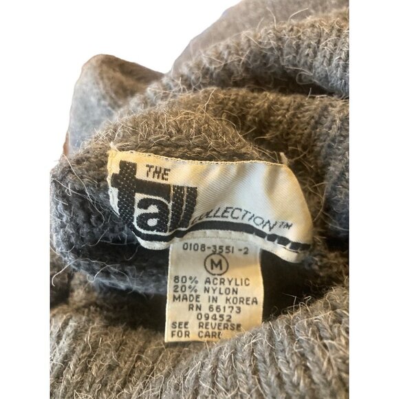 Women's Vintage Tall Collection Grey Turtleneck Sweater Medium Embellished AS IS - Picture 8 of 12